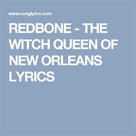 Witch Queen of New Orleans lyrics and words